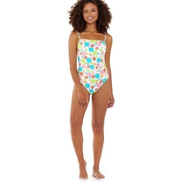 NINETY NINE Degrees 90’s Y2K Ditzy Floral One Piece Open Back Swimsuit Small - Picture 3 of 10
